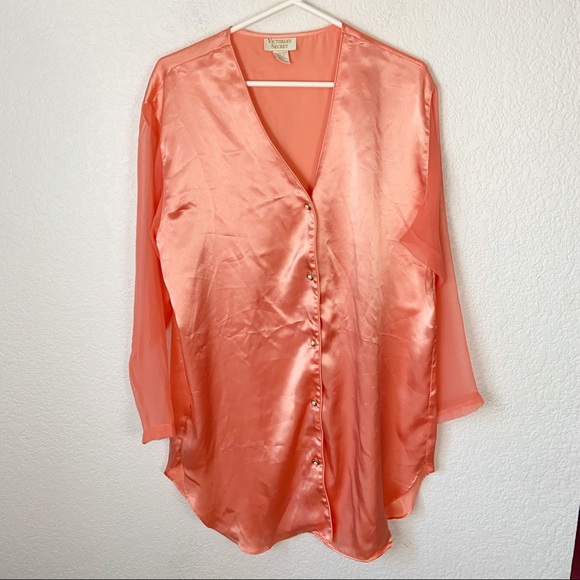 Victoria's Secret Other - Victoria's Secret Vintage Pajama Button Up Top M/L